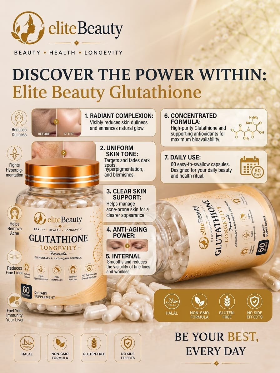 Glutathione Longevity Capsules | 500mg Glutathione with Collagen, Vitamin C, CoQ10 & Alpha Lipoic Acid | Anti-Aging & Skin Brightening Supplement (60 Capsules)